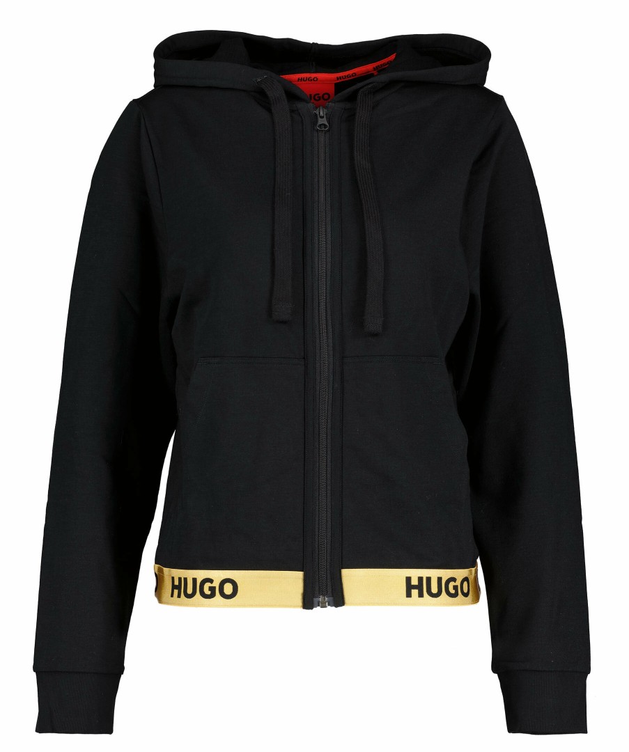 Kvinna HUGO Trojor & Hoodies | Sporty Logo Zip Hoodie