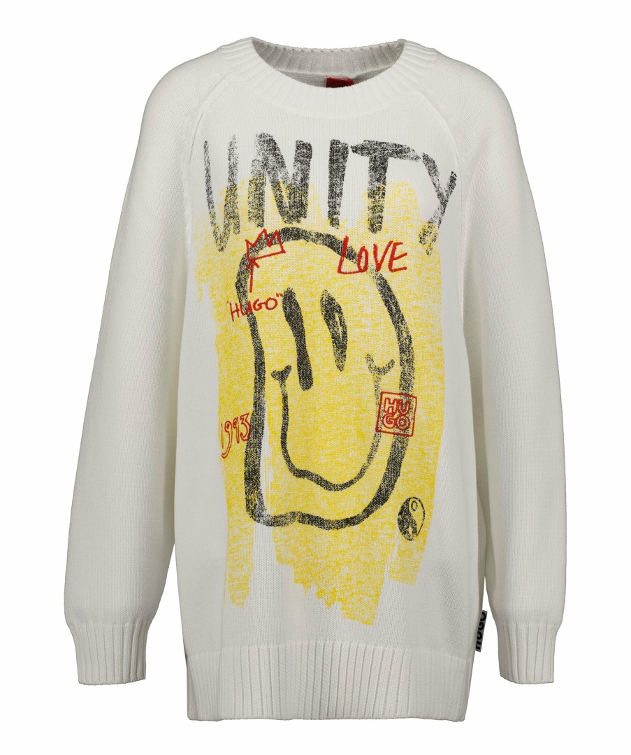 Kvinna HUGO Trojor & Hoodies | Slottine Smiley Knit