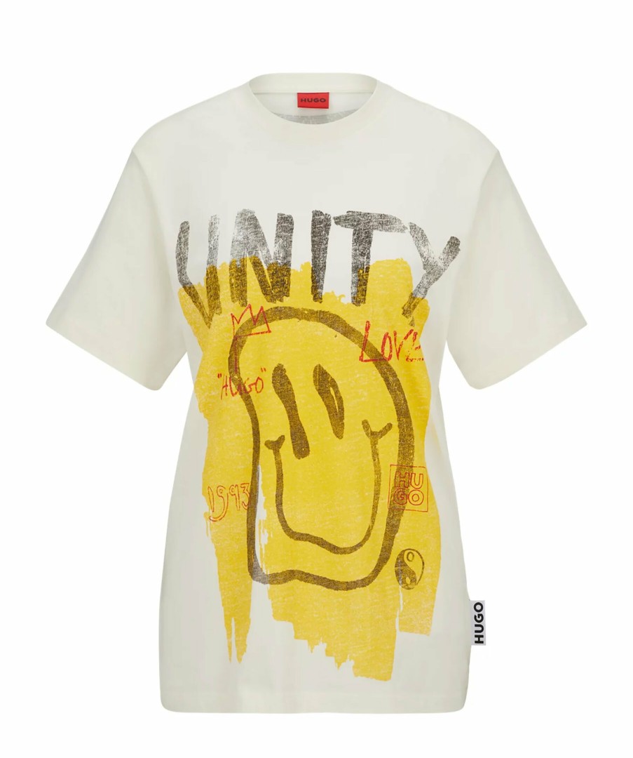 Kvinna HUGO T-Shirts | Vintage Smiley Tee