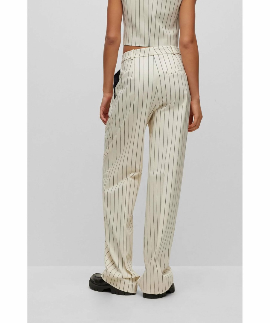 Kvinna HUGO Byxor | Havira Pinstripe Pant