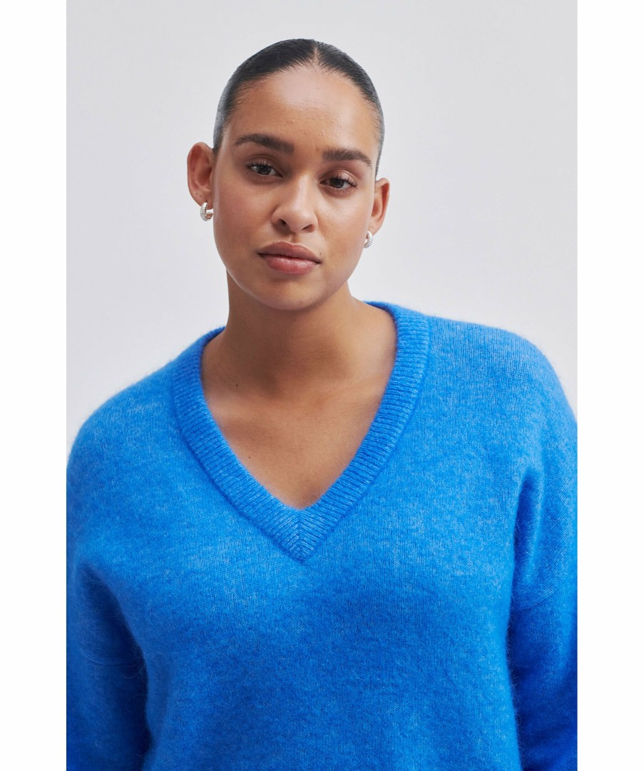 Kvinna Second Female Trojor & Hoodies | Brook V-Neck Knit