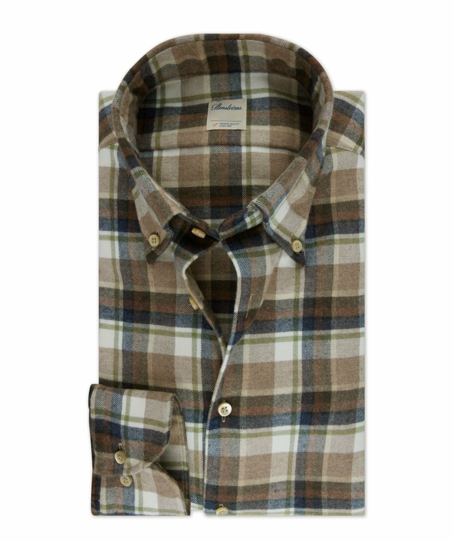 Man Stenströms Skjortor | Fitted Body Flannel Check