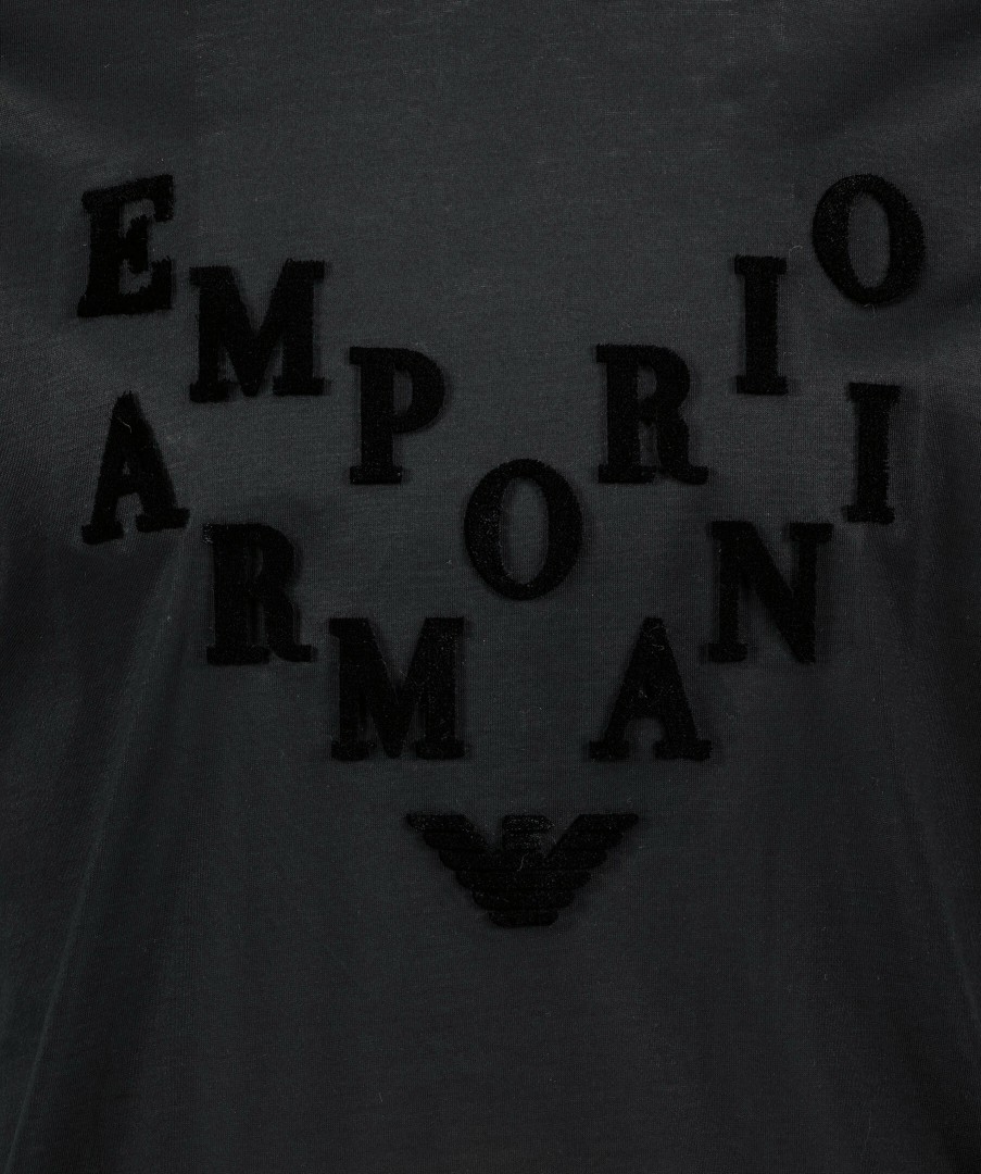 Man Emporio Armani T-Shirts | Velvet Logo T-Shirt