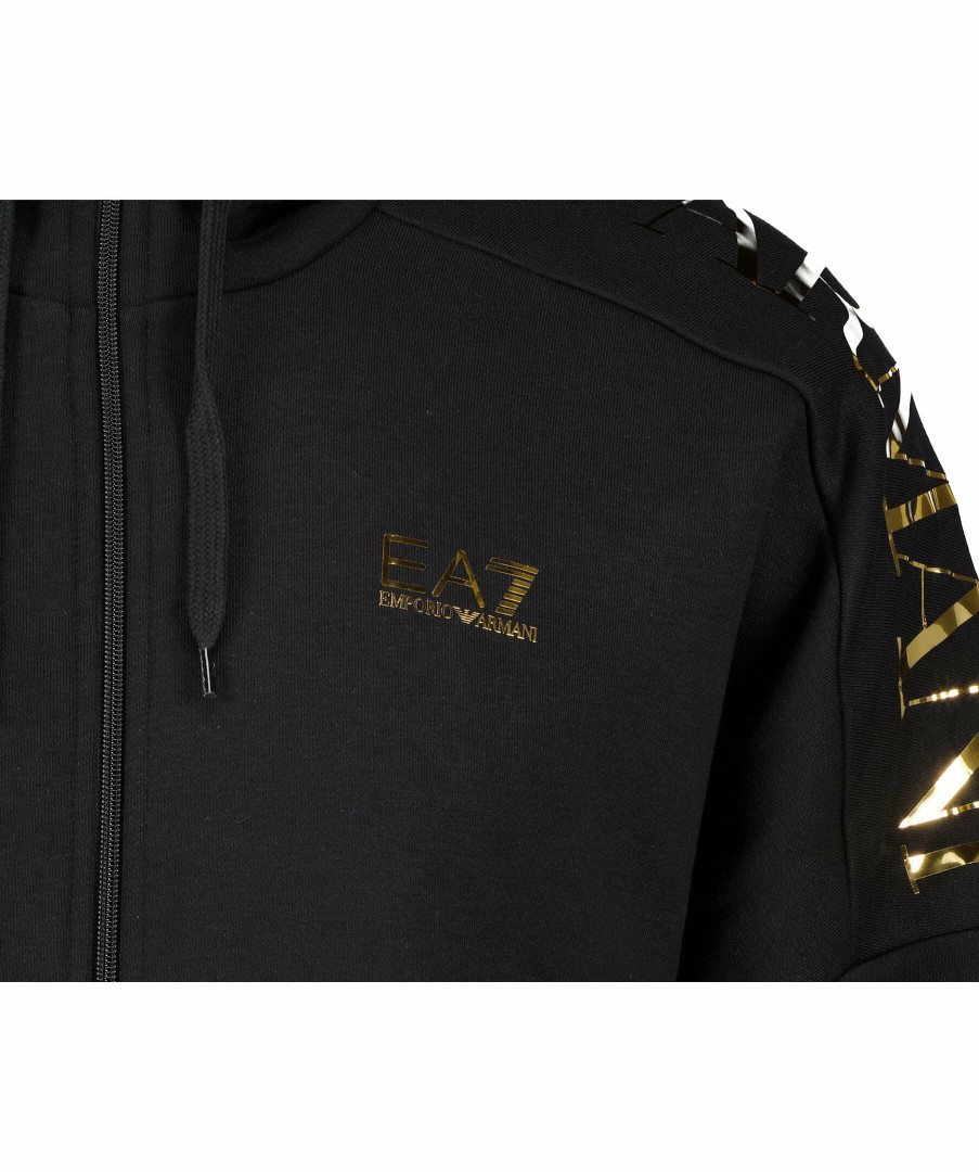 Man Armani EA7 Trojor & Hoodies | Full Zip Logo Hoodie