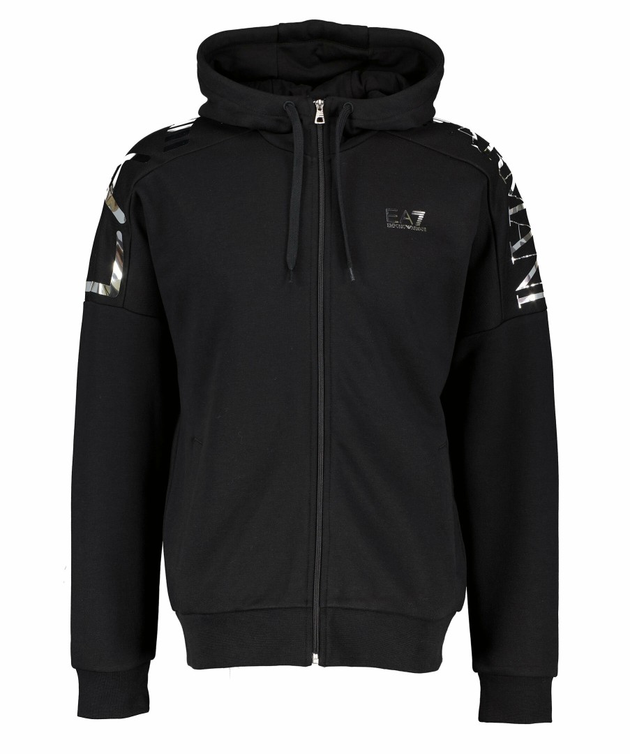 Man Armani EA7 Trojor & Hoodies | Full Zip Logo Hoodie