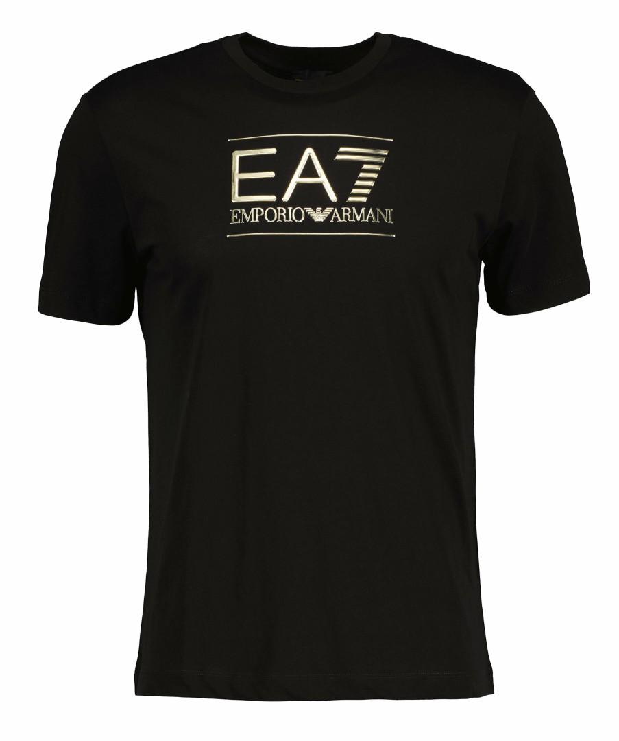 Man Armani EA7 T-Shirts | Gold Logo T-Shirt