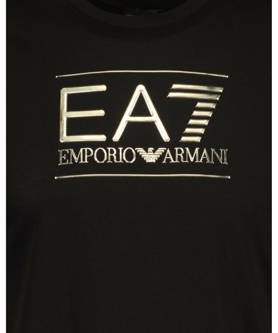 Man Armani EA7 T-Shirts | Gold Logo T-Shirt