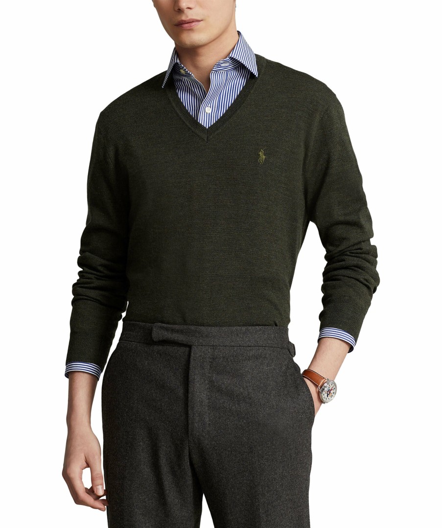 Man Polo Ralph Lauren Trojor & Hoodies | Merino Wool V-Neck