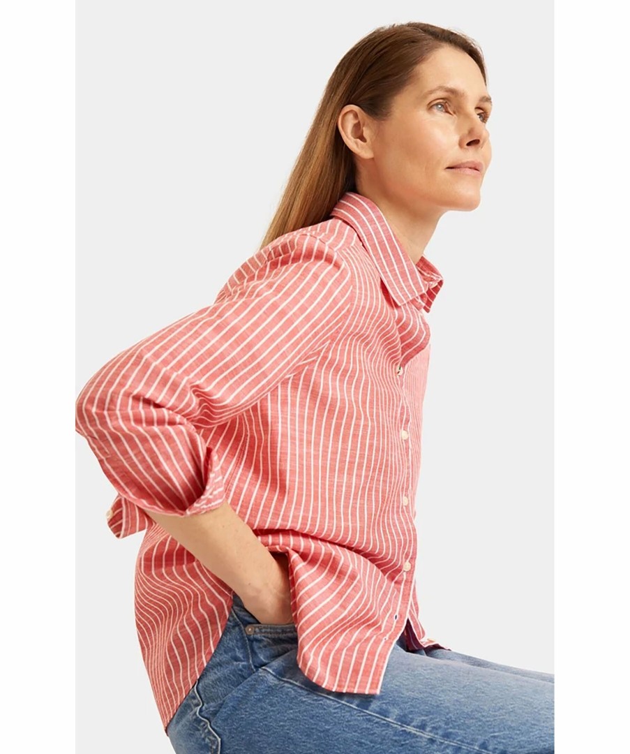 Kvinna Boomerang Skjortor | Lino Striped Shirt