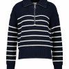 Kvinna Boomerang Trojor & Hoodies | Faringso Striped Zip Knit