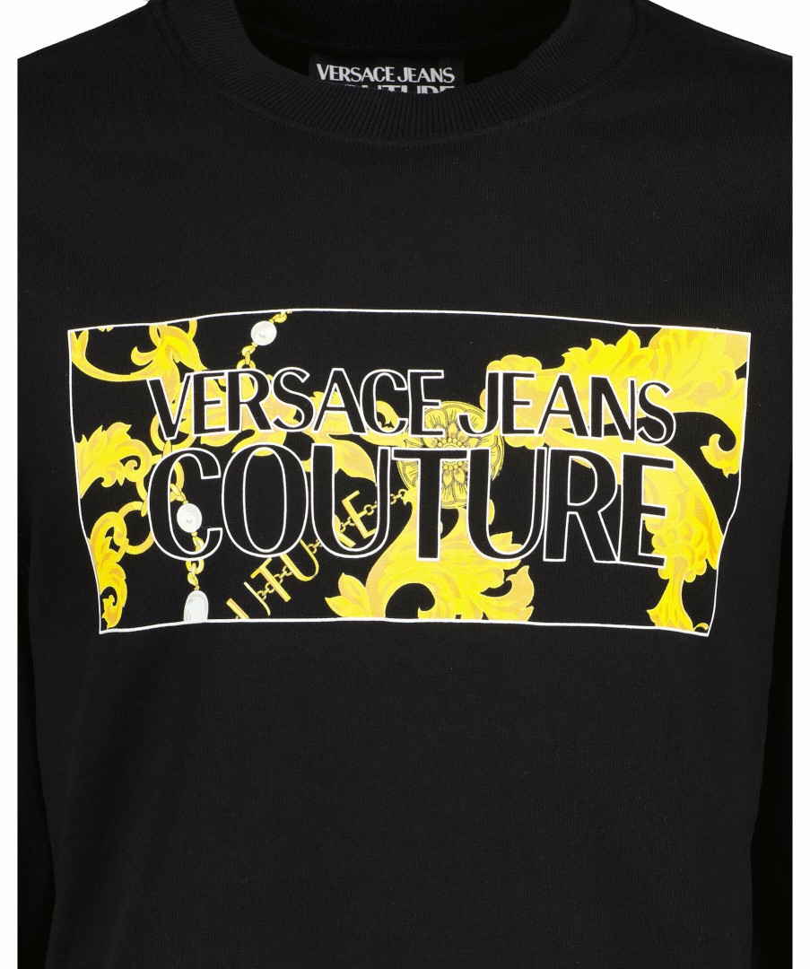 Man Versace Jeans Couture Trojor & Hoodies | Logo Square Pearls Sweat