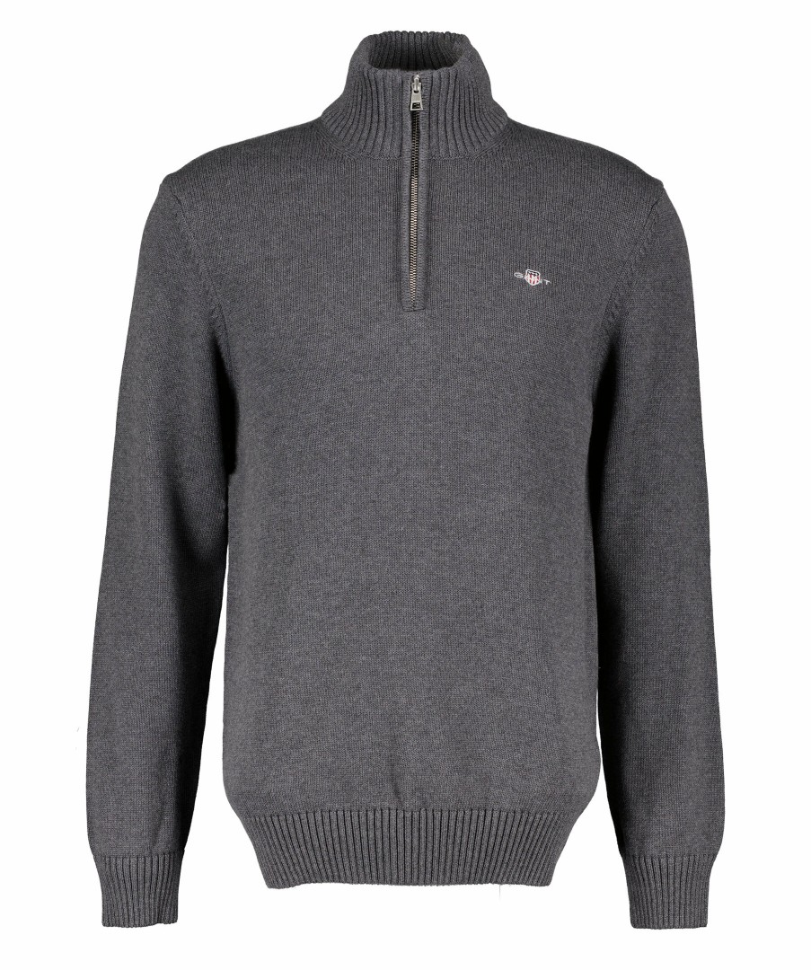 Man Gant Trojor & Hoodies | Casual Cotton Halfzip