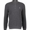 Man Gant Trojor & Hoodies | Textured Cotton Half Zip