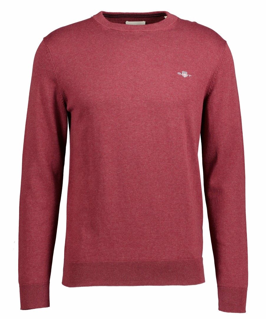 Man Gant Trojor & Hoodies | Classic Cotton C-Neck