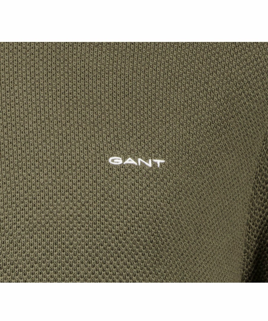 Man Gant Trojor & Hoodies | Cotton Pique C-Neck