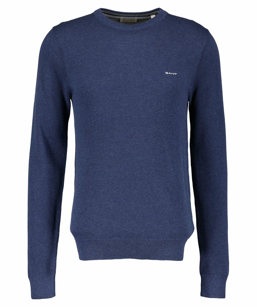 Man Gant Trojor & Hoodies | Cotton Pique C-Neck