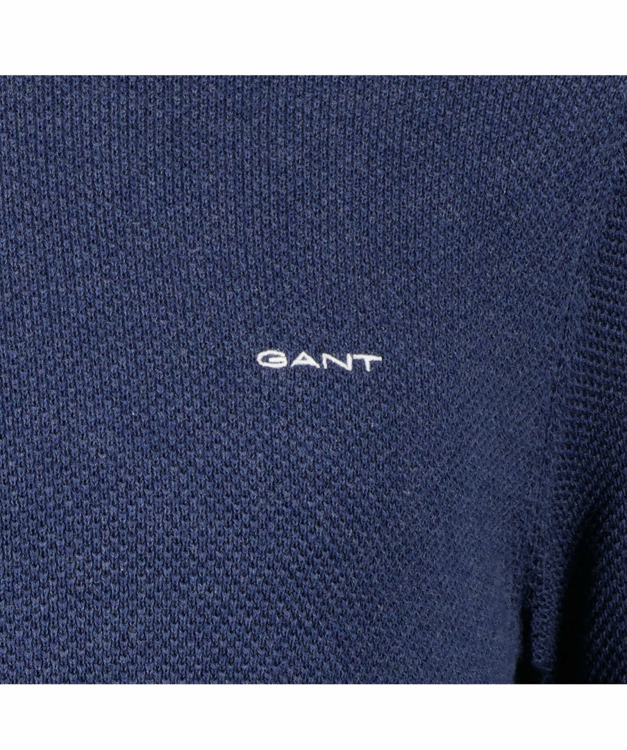 Man Gant Trojor & Hoodies | Cotton Pique C-Neck