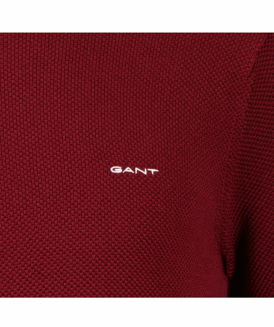 Man Gant Trojor & Hoodies | Cotton Pique C-Neck