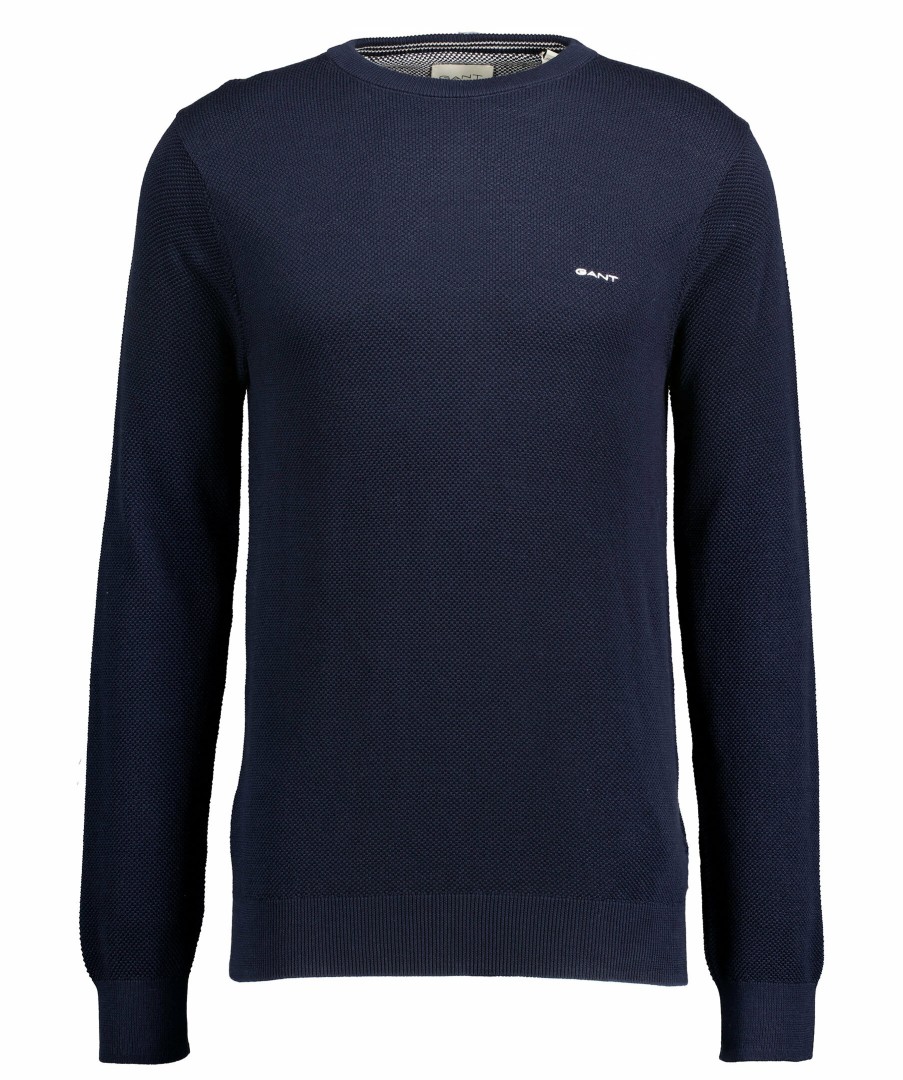 Man Gant Trojor & Hoodies | Cotton Pique C-Neck