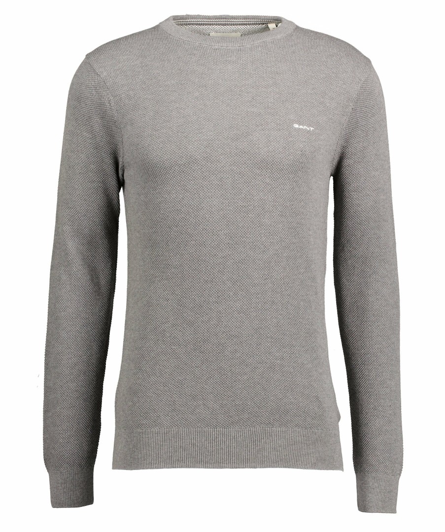 Man Gant Trojor & Hoodies | Cotton Pique C-Neck