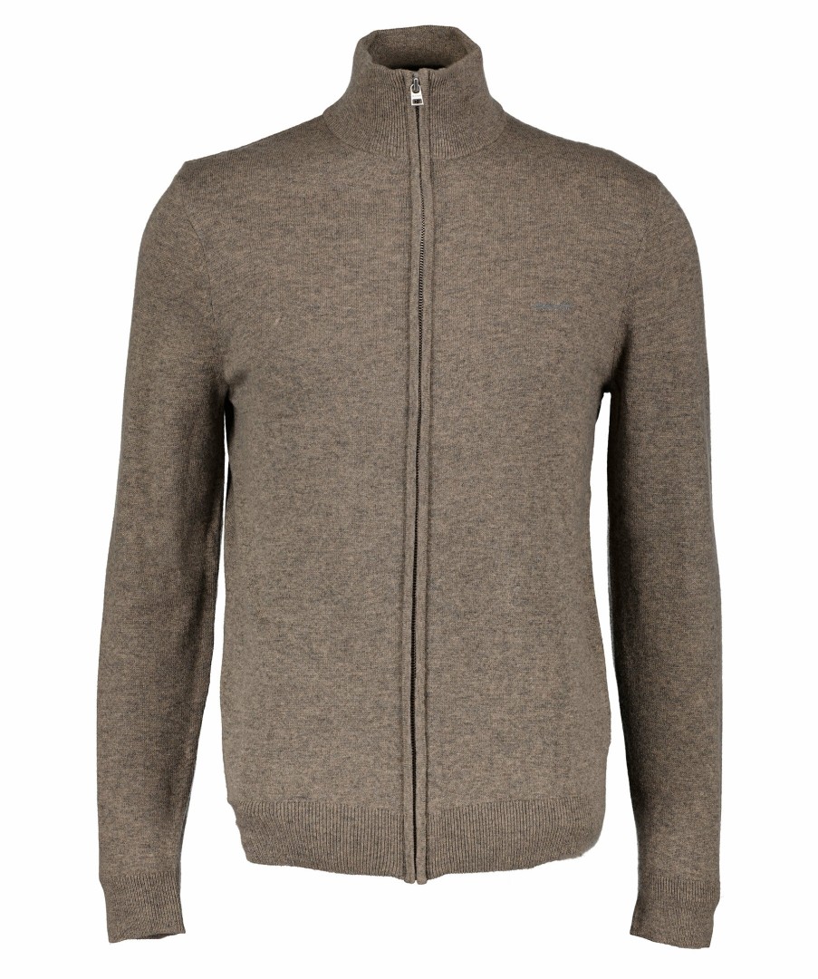 Man Gant Trojor & Hoodies | Extrafine Lambswool Zip