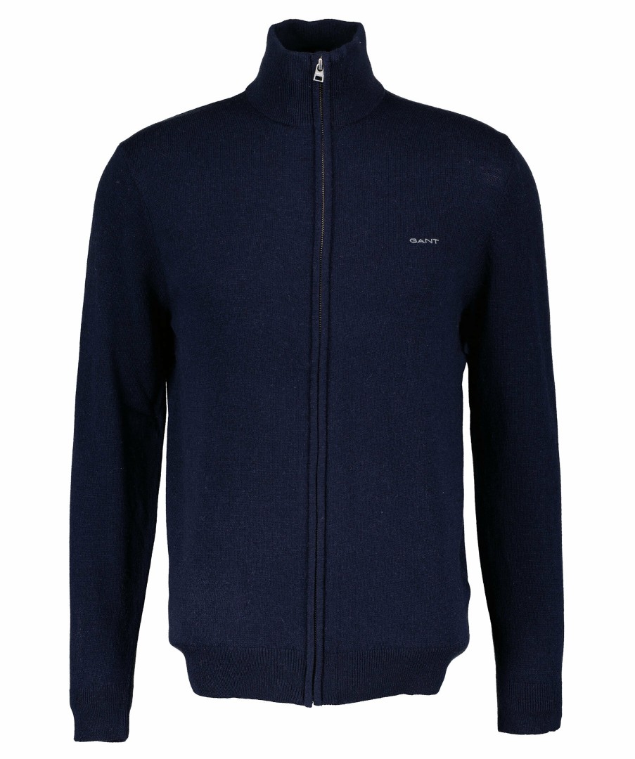 Man Gant Trojor & Hoodies | Extrafine Lambswool Zip