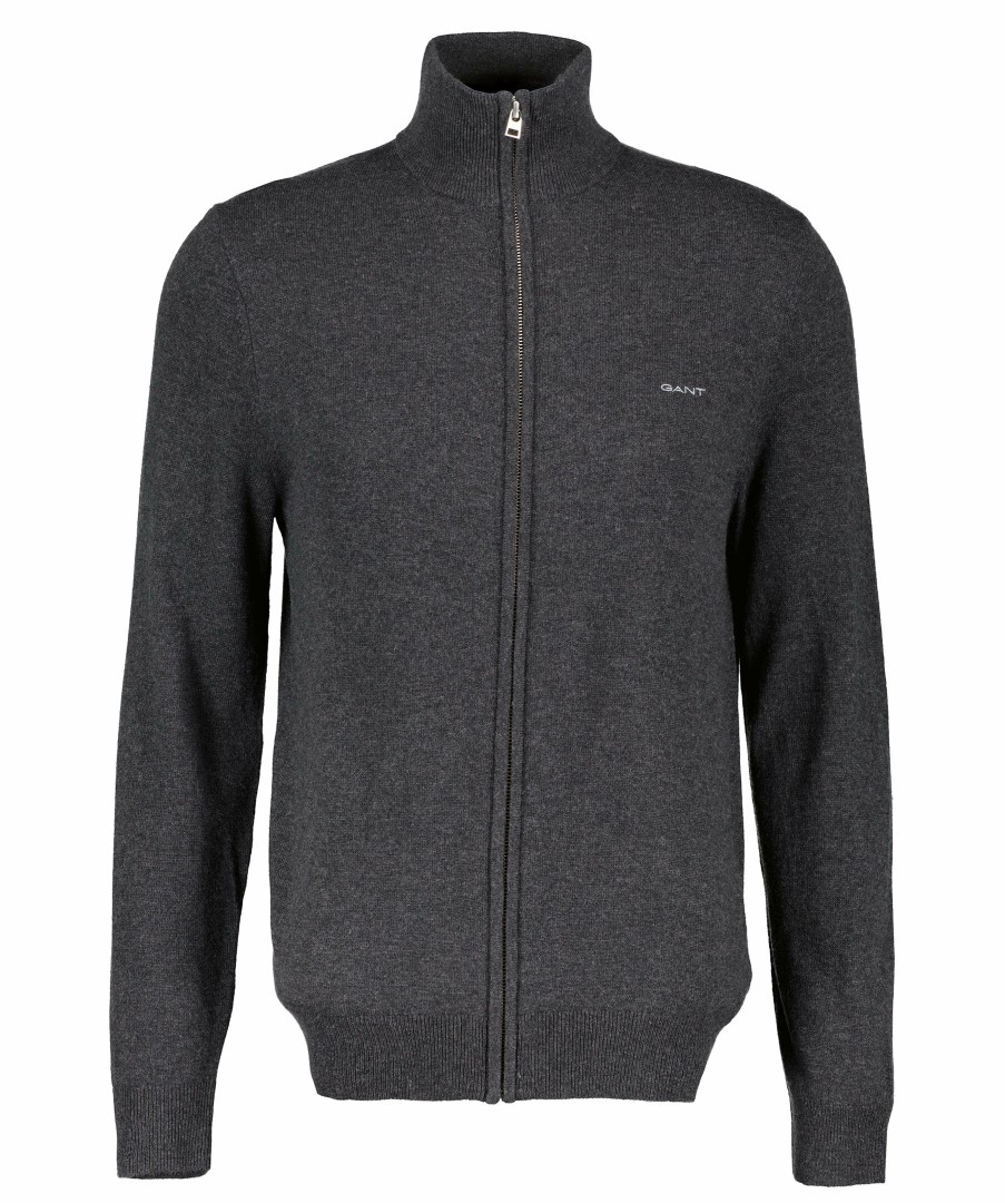 Man Gant Trojor & Hoodies | Extrafine Lambswool Zip