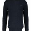 Man Gant Trojor & Hoodies | Cotton Cable C-Neck