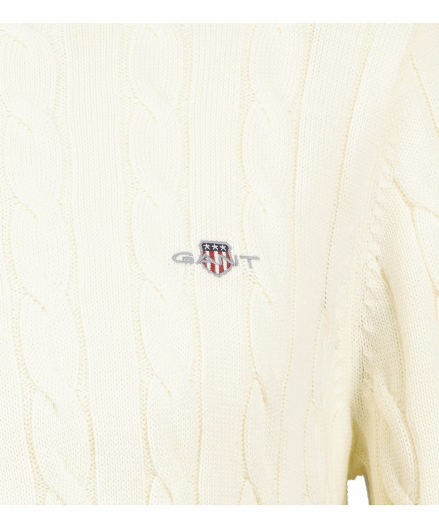 Man Gant Trojor & Hoodies | Cotton Cable Turtle Neck