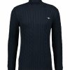 Man Gant Trojor & Hoodies | Cotton Cable Turtle Neck