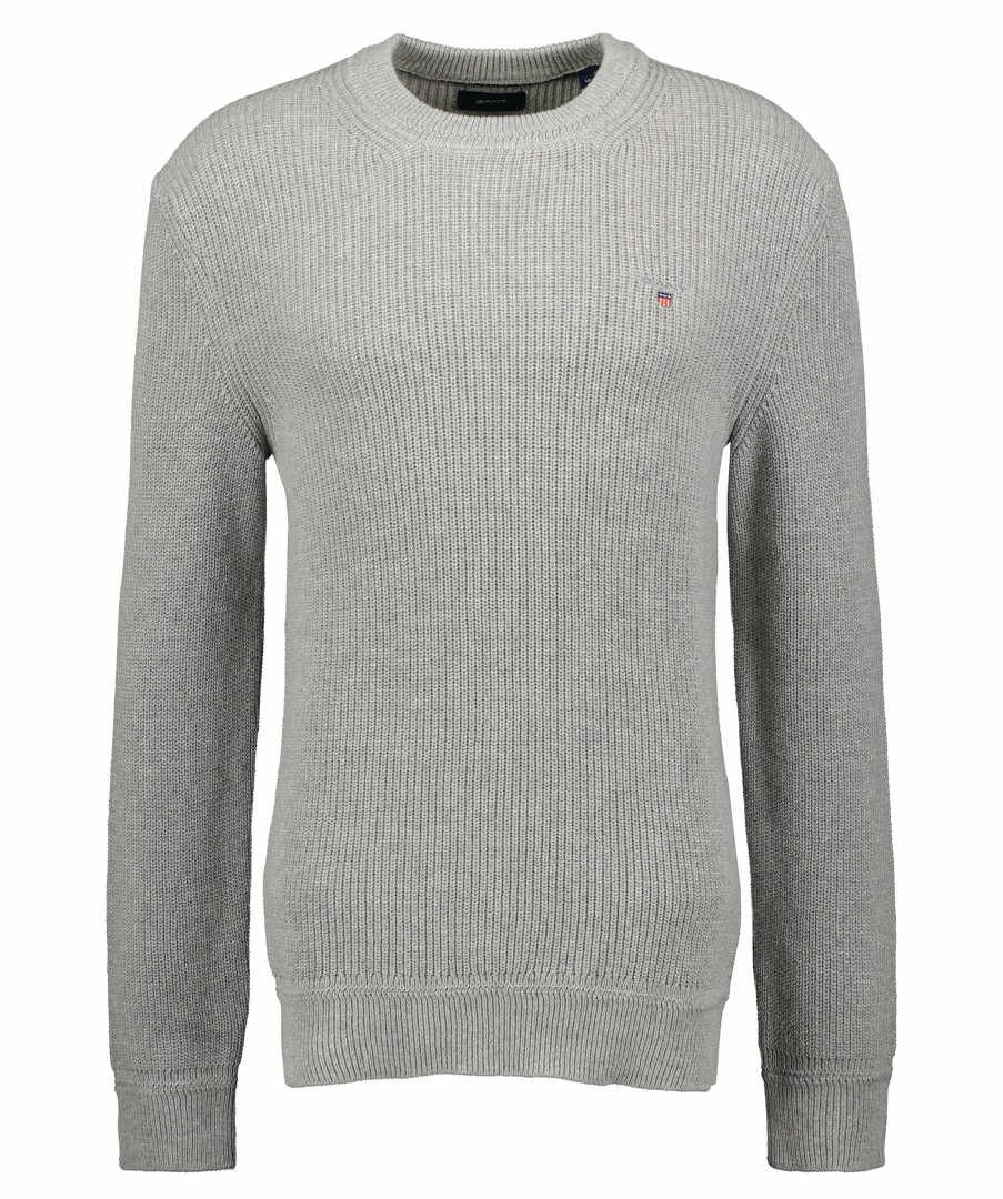 Man Gant Trojor & Hoodies | D2 Cotton Wool Rib C-Neck