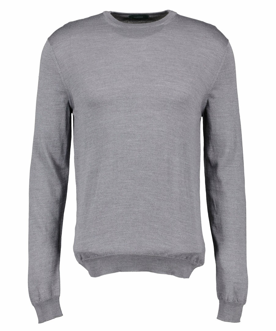 Man Zanone Trojor & Hoodies | Slimfit Crewneck Sweater