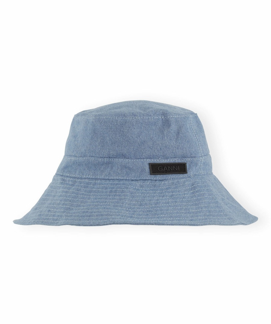 Kvinna Ganni Kepsar | Bucket Hat Denim