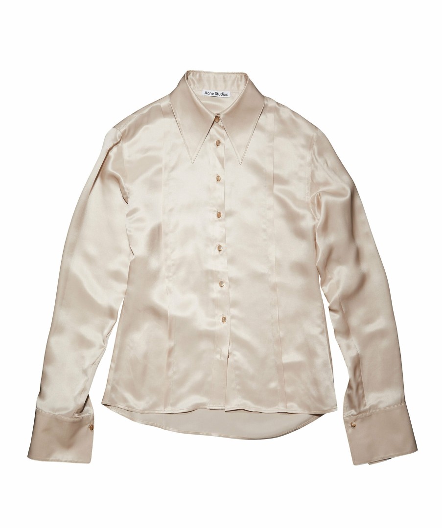 Kvinna Acne Studios Skjortor | Salvia Satin Shirt