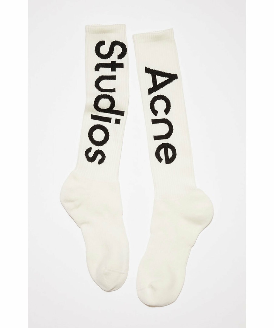 Kvinna Acne Studios Underklader | Long Logo Rib Sock