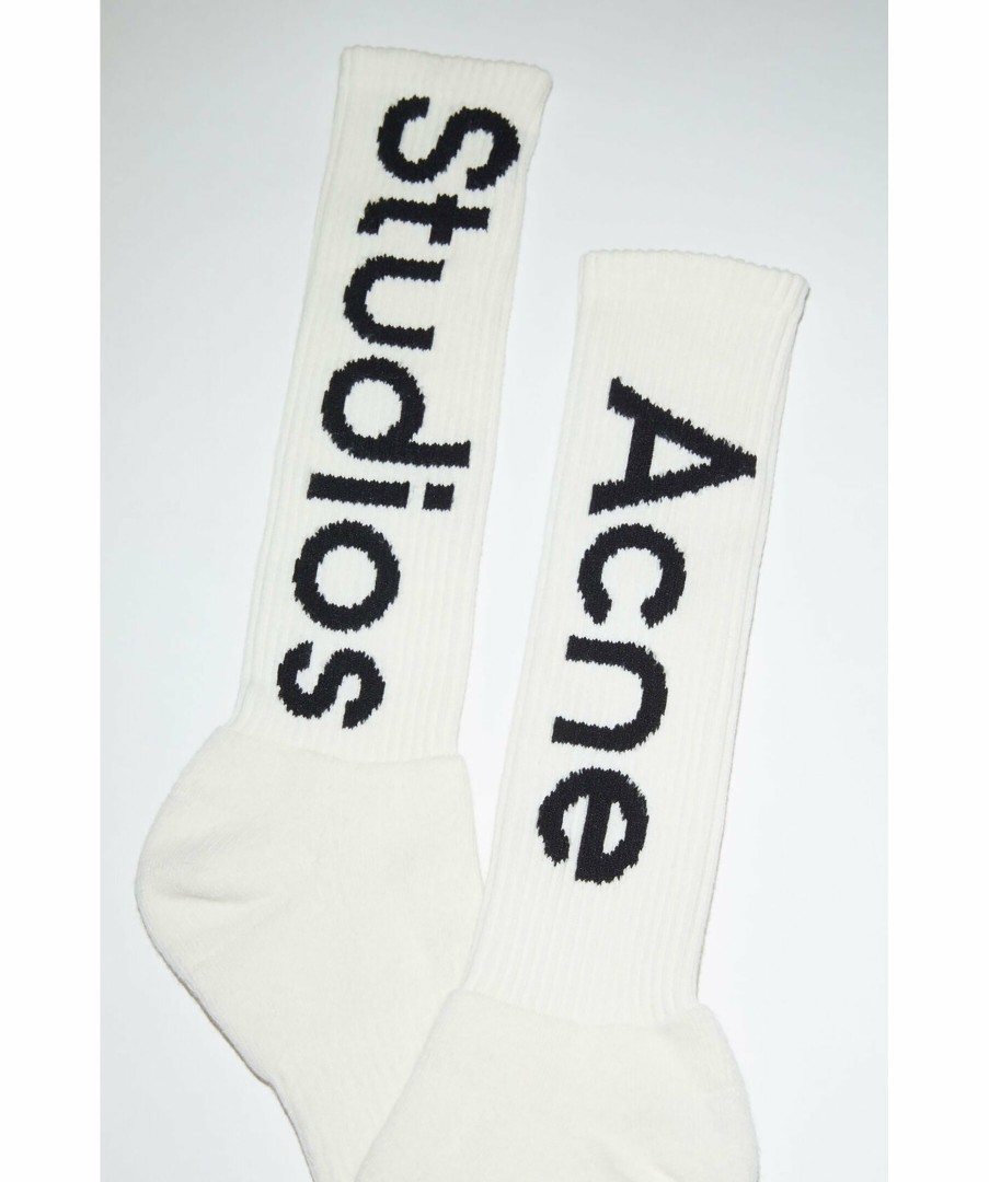 Kvinna Acne Studios Underklader | Long Logo Rib Sock