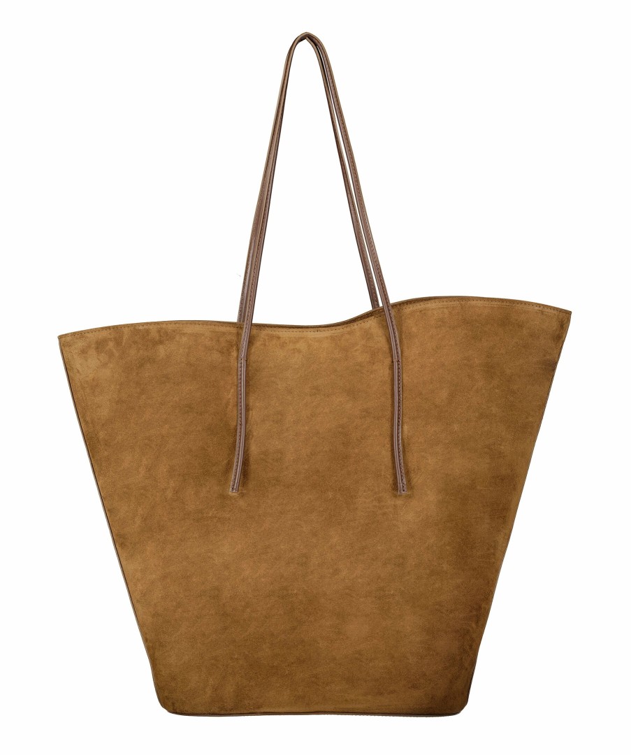 Kvinna Little Liffner Tote Bags | Soft Tulip Suede Tote