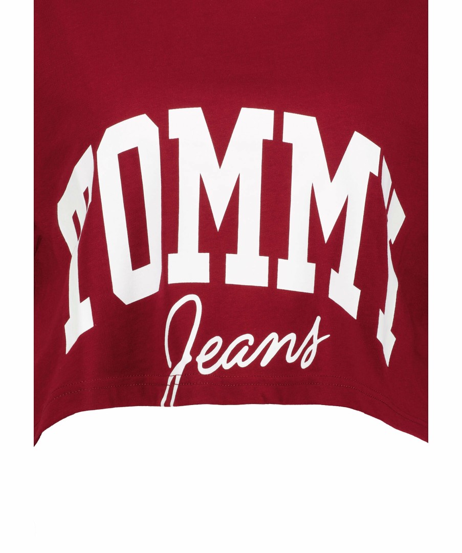 Kvinna Tommy Jeans T-Shirts | Tjw Crop Varsity Tee