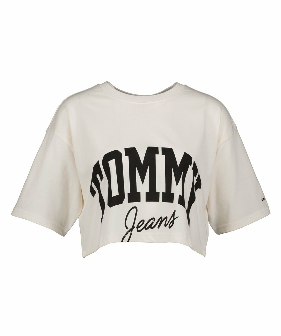 Kvinna Tommy Jeans T-Shirts | Tjw Crop Varsity Tee