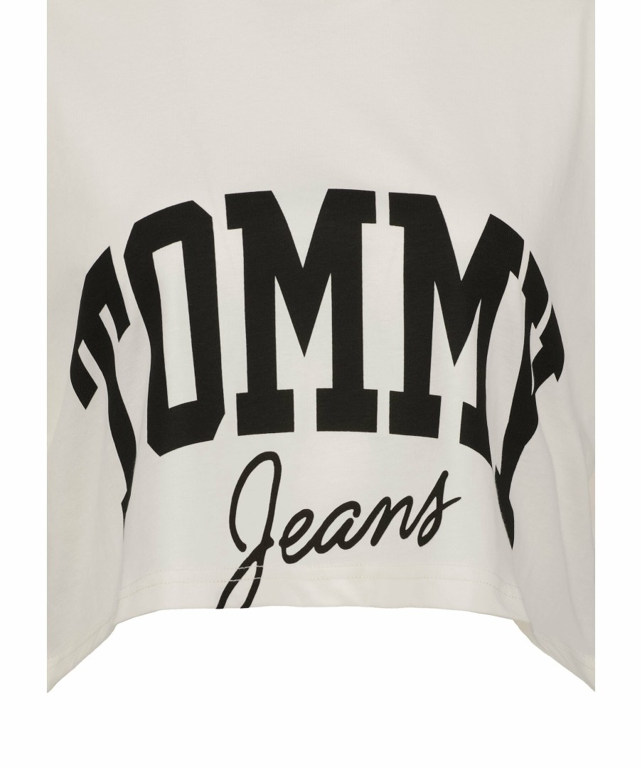 Kvinna Tommy Jeans T-Shirts | Tjw Crop Varsity Tee