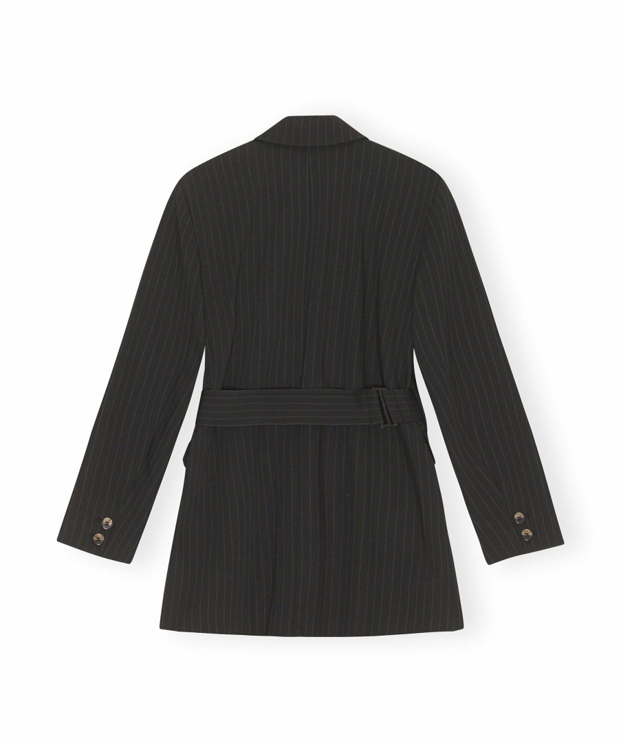 Kvinna Ganni Kavajer | Stretch Pinstripe Blazer