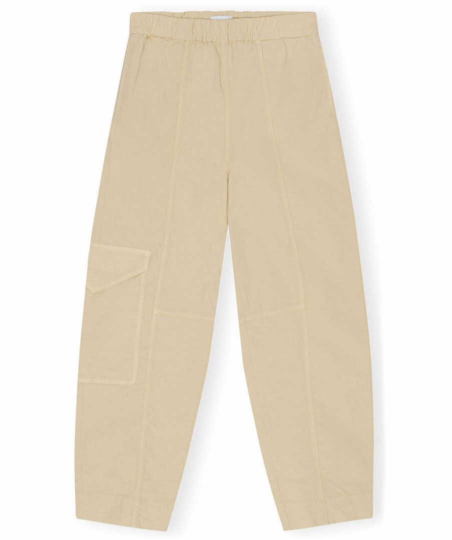 Kvinna Ganni Byxor | Washed Canvas Cargo Pant