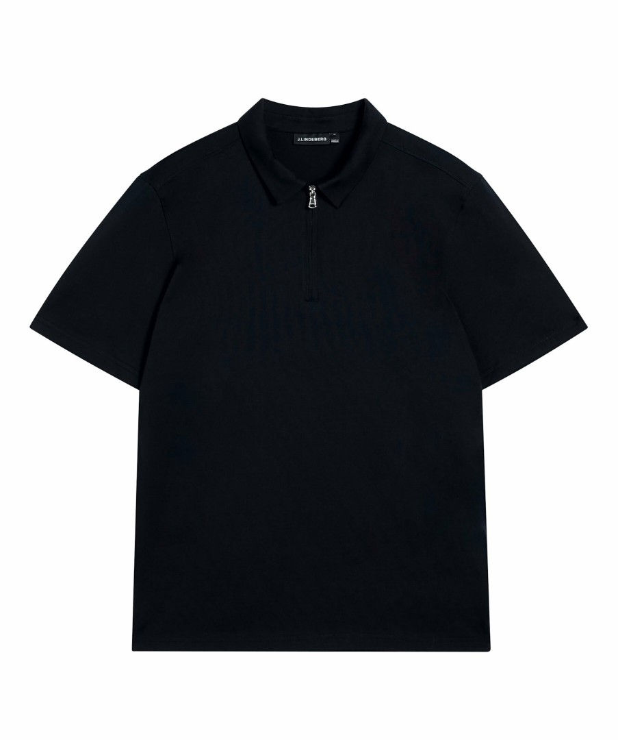 Man J Lindeberg Piketrojor | Asher Zip Ss Poloshirt