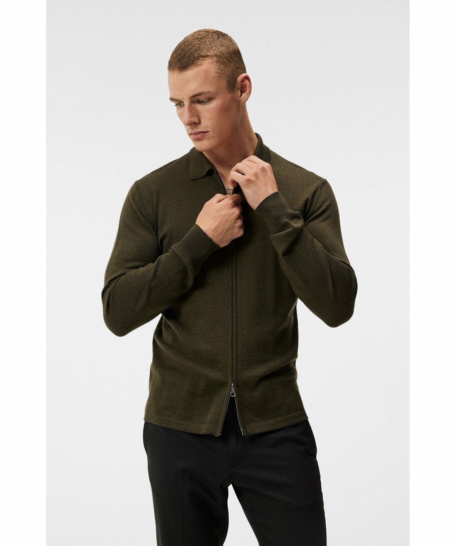 Man J Lindeberg Trojor & Hoodies | Nyle Merino Zip Cardigan