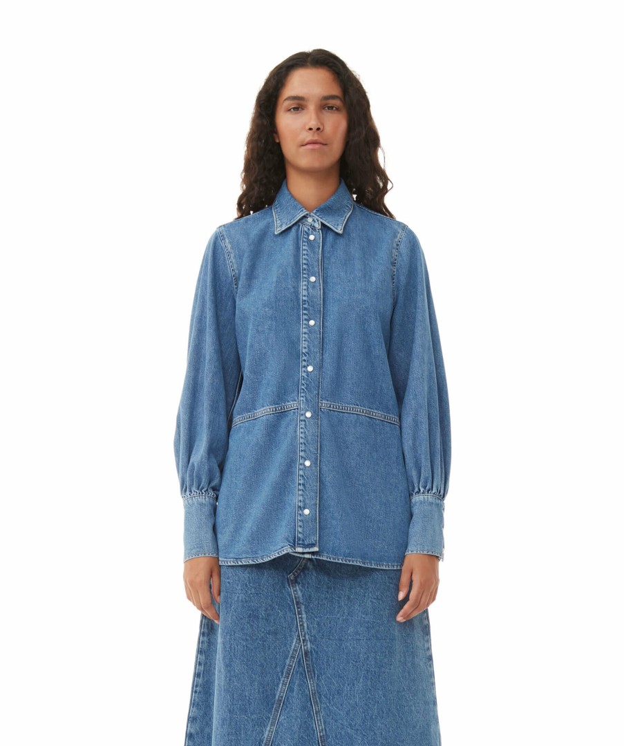 Kvinna Ganni Skjortor | Future Denim Shirt