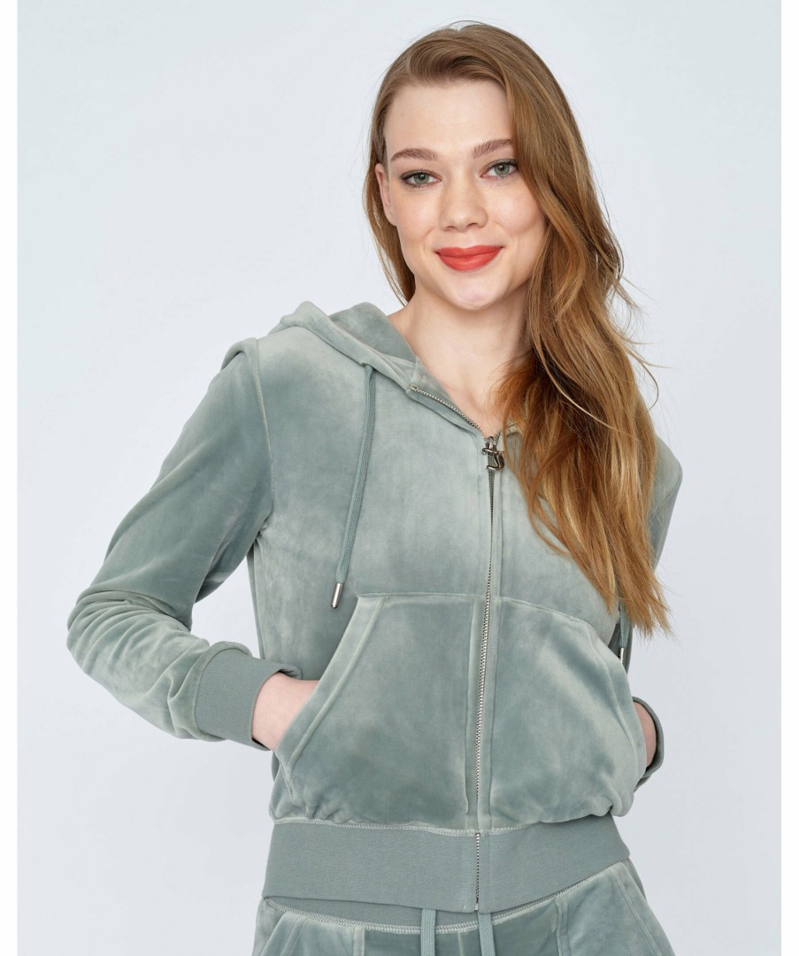 Kvinna Juicy Couture Trojor & Hoodies | Robertson Velour Hoodie