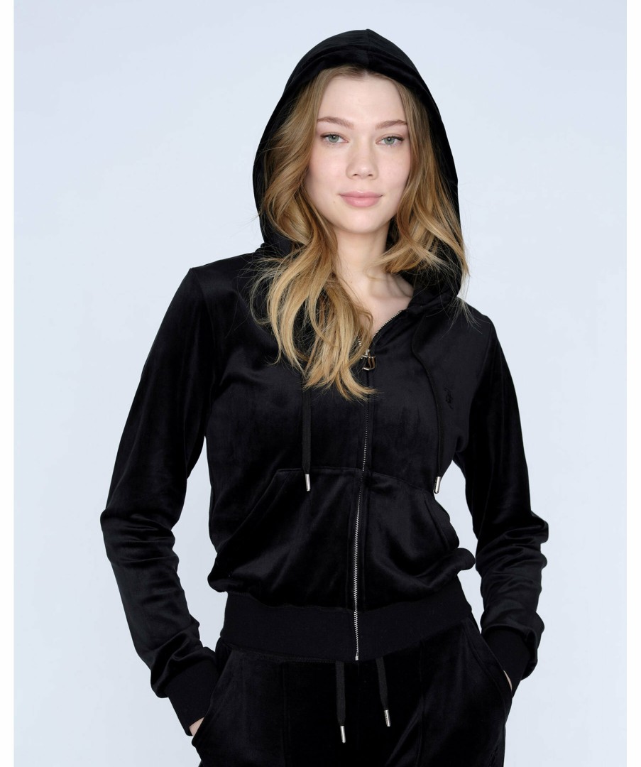 Kvinna Juicy Couture Trojor & Hoodies | Robertson Velour Hoodie