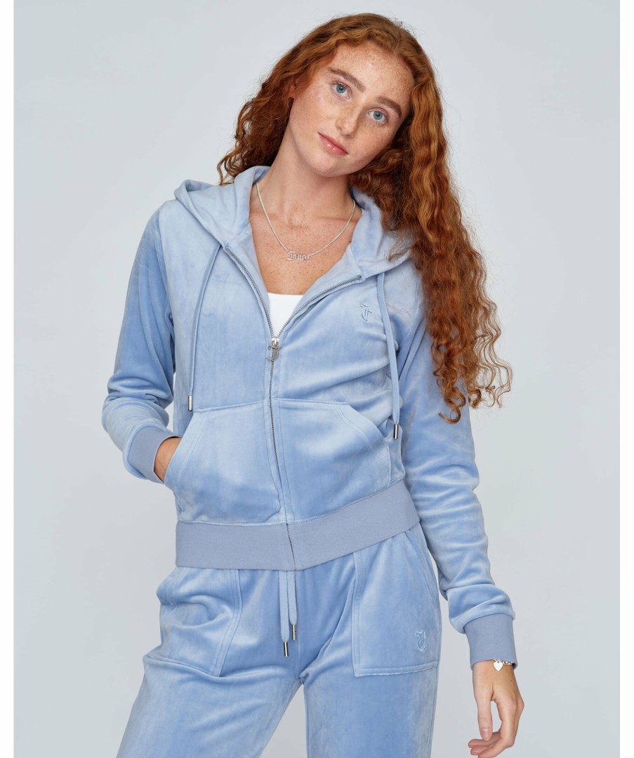 Kvinna Juicy Couture Trojor & Hoodies | Robertson Velour Hoodie