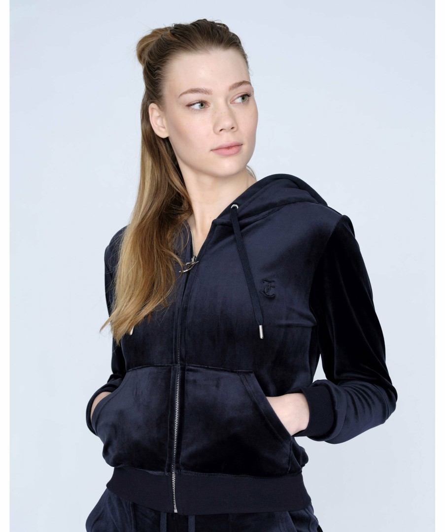 Kvinna Juicy Couture Trojor & Hoodies | Robertson Velour Hoodie