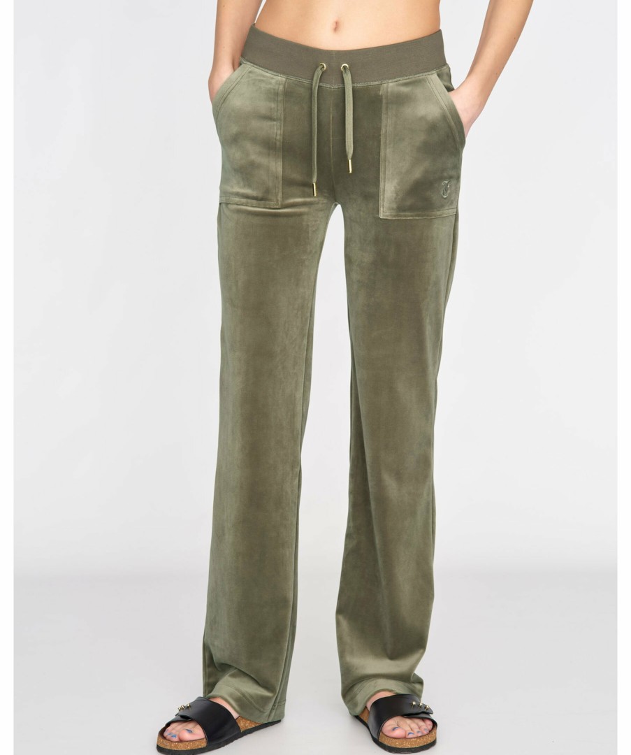 Kvinna Juicy Couture Byxor | Del Ray Gold Pocket Pant